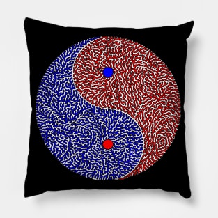 Yin and Yang - Red & Blue Pillow