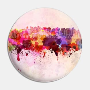 Curitiba skyline in watercolor background Pin