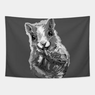 Squirrel Nut Black and White Tapestry