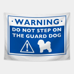 Humorous Bichon Frise Guard Dog Warning Tapestry