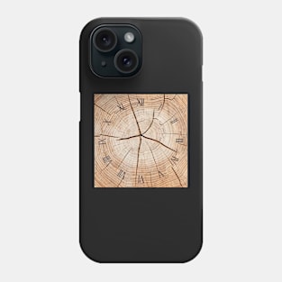 Tree trunk cut in half clock Phone Case