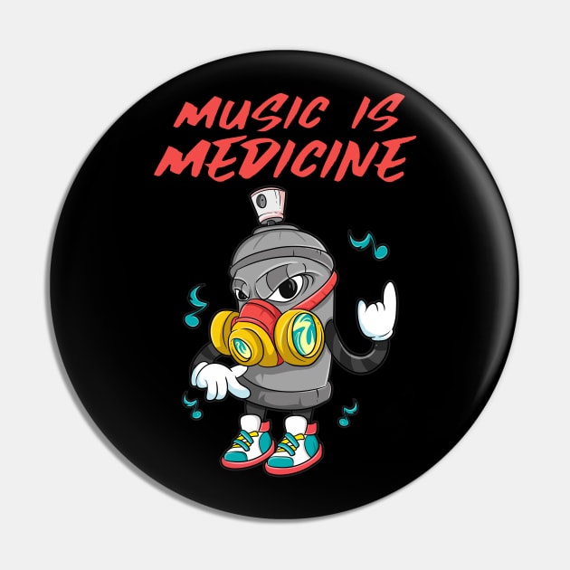 Girl Graffiti Tagging Music Pin by Trendy Black Sheep