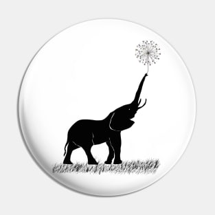 Elefant Holding Dandelion Pin