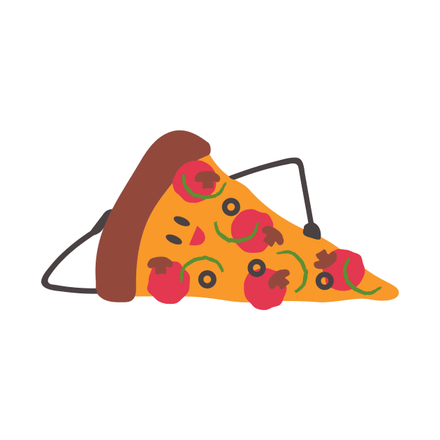 Cute Cartoon Pizza Doodle by InkyArt