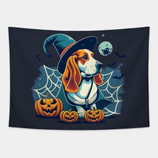 Basset Hound Pumpkin Tapestry