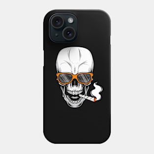 modern smoking skull Phone Case