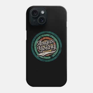 Angus Young // Retro Circle Crack Vintage Phone Case