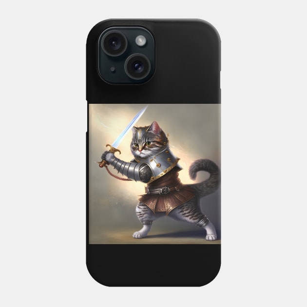 Cat with swords-Brave cat-Cats in Medieval times . Phone Case by TrvlAstral