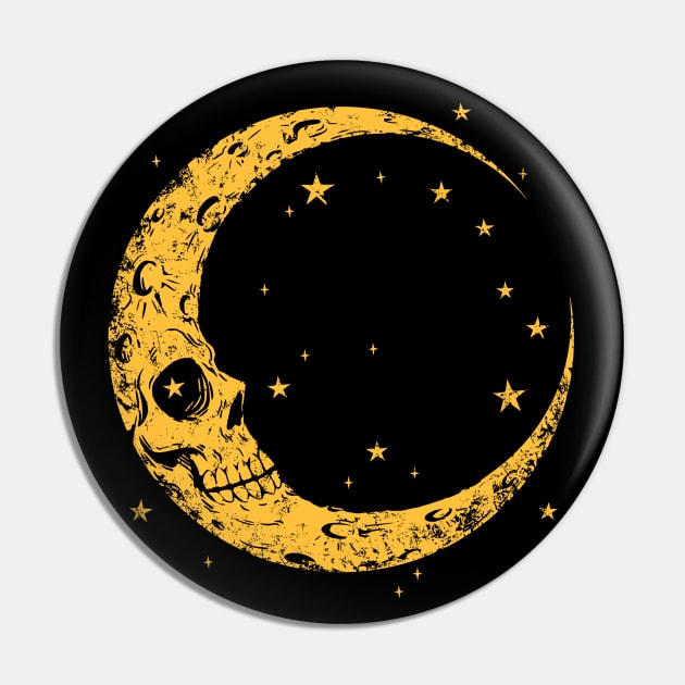 Spooky Skull Moon Pin by Marianne Martin