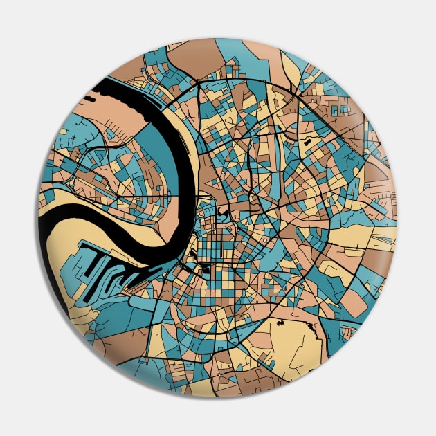 Dusseldorf Map Pattern in Mid Century Pastel Pin by PatternMaps