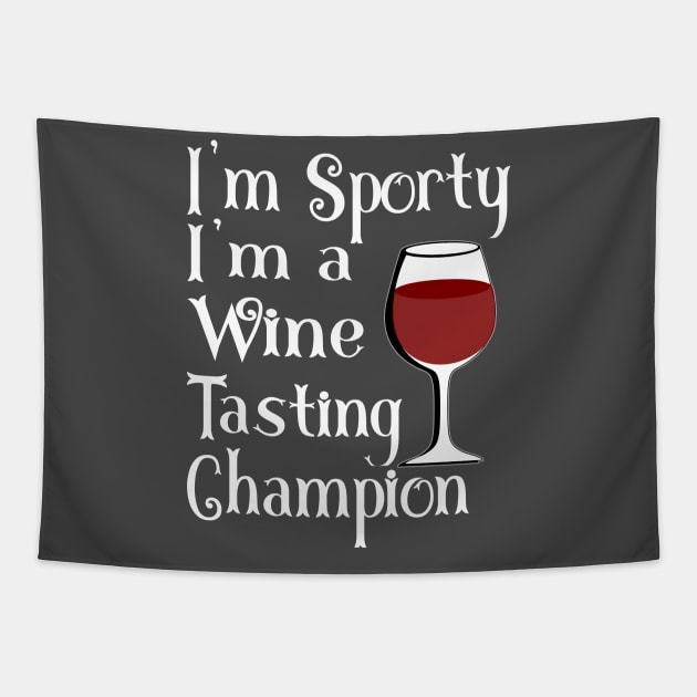 Wine Drinking is a Sport Tapestry by blueavocado