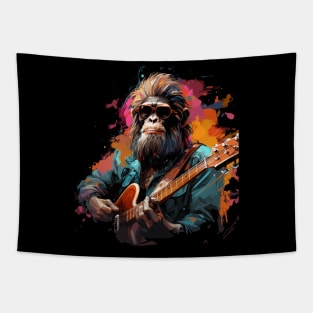 Monkey Playing Guitar Tapestry