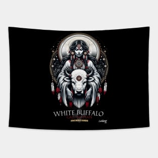 Old Gods Sacred Guardian: Native American Indian White Buffalo Calf Woman Tapestry