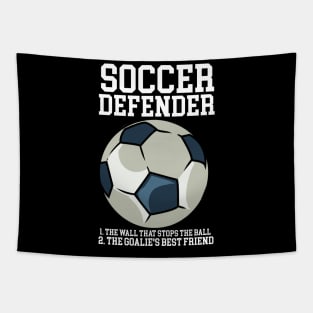 Soccer Defender 1. The Wall that stops the ball. 2. the Goalie's best friend Tapestry