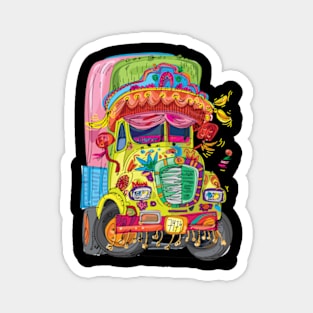 Retro Indian Desi Truck, Bollywood Tees, Desi Tees Magnet