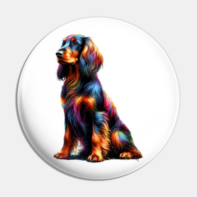 Colorful Deutscher Wachtelhund in Expressive Splash Art Pin by ArtRUs