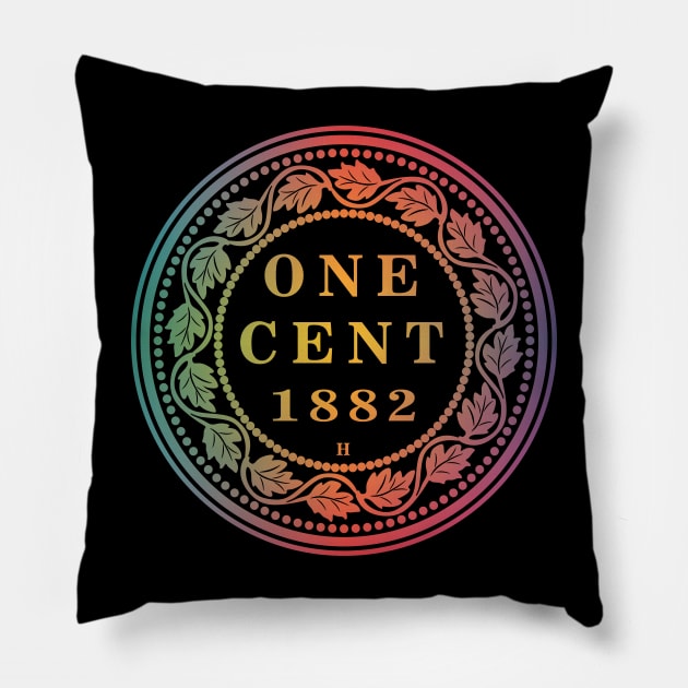 Canada one cent dollar coin Pillow by Surrealcoin777