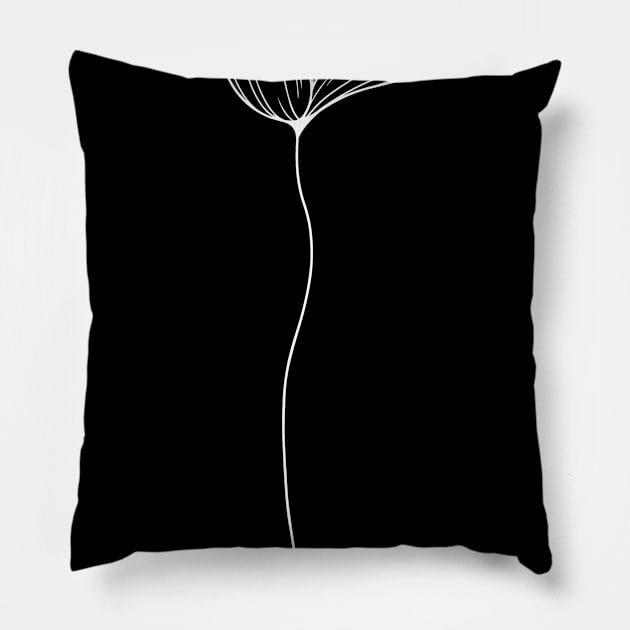 Flower Line Art Poppy Flower Line Work Plain Pillow by Rayraypictures