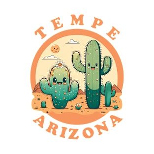 Tempe Arizona Cute Kawaii Desert Cactus Couple T-Shirt