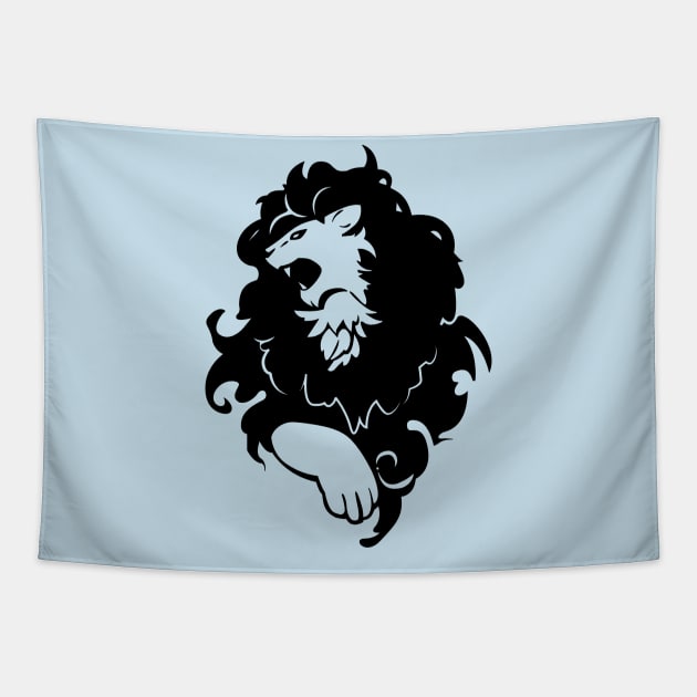 Blue Lions (Black & White) Tapestry by SJBTees