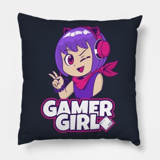 Gamer Girl Kawaii Style Pillow