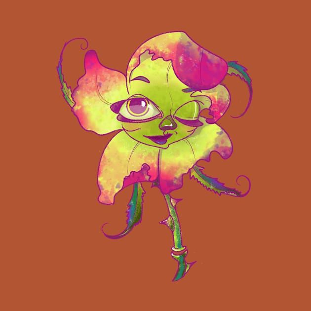 winking neon flower by kiiiiiiiiiij_a