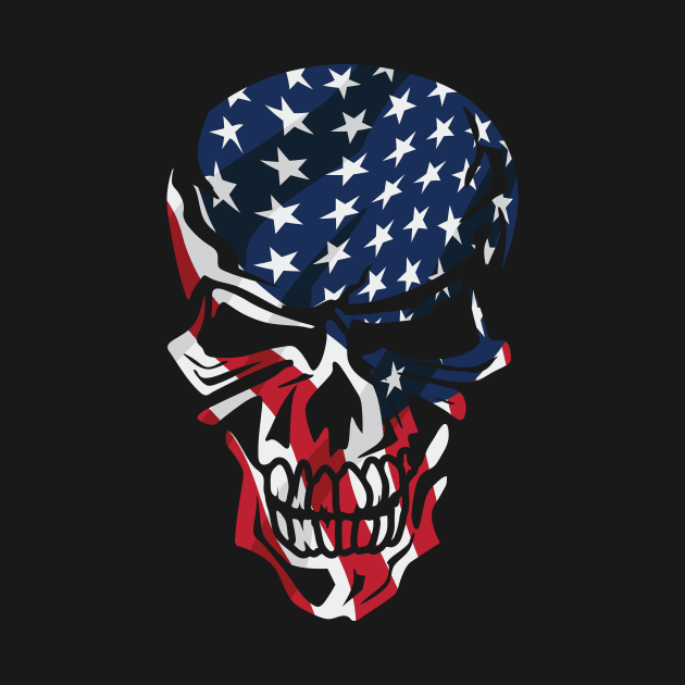 American Flag Skull by hobrath