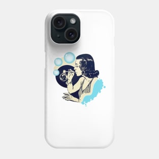 Girl blowing soap bubbles Phone Case