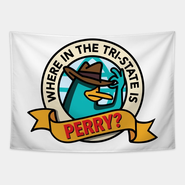 Where in the Tri-State is Perry? (Light) Tapestry by jepegdesign