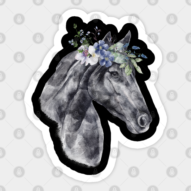 Floral Wild Horse Mustangs Animal Spirit Wildlife Rescue - Wild - Sticker | TeePublic Floral Wild Horse Mustangs Animal Spirit Wildlife Rescue - Wild - Sticker | TeePublic