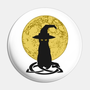 Witch Black Cat | Moon Cat | Wizard Cat Pin