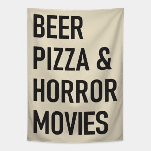 Beer, Pizza & Horror Movies Tapestry