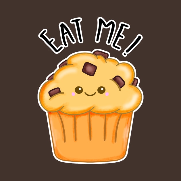 Kawaii Chocolate Chip Muffin. Eat Me by bolincradleyart