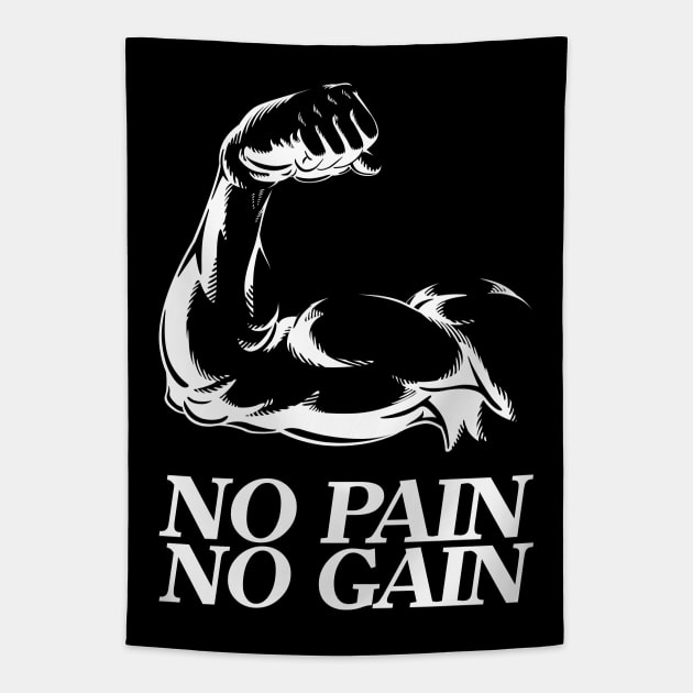 No pain no gain - Crazy gains - Nothing beats the feeling of power that weightlifting, powerlifting and strength training it gives us! A beautiful vintage design representing body positivity! Tapestry by Crazy Collective