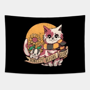 Honesty Before Glory Sunflower Cat by Tobe Fonseca Tapestry