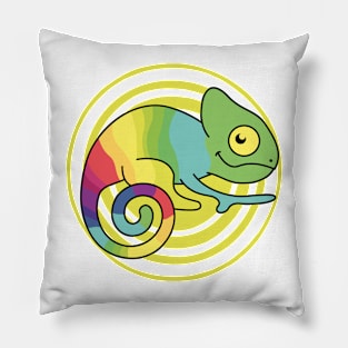 Chameleon animal rainbow Pillow