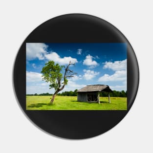 Wooden cabin and tree Pin