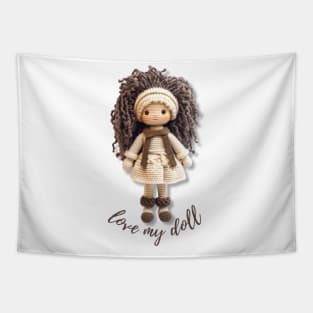 Handmade Wool Doll, Cozy and Cute - design 3 Tapestry