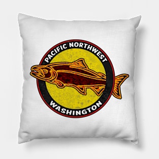 Washington Pacific Northwest Salmon Pillow