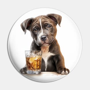 Pit Bull And Whiskey Pin