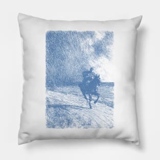 Rider on Horseback Fleeing An Ominous  Storm by Anders Zorn Polka Hexagonal Honeycomb Fill Pillow