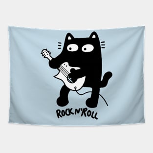 Rock n‘ Roll cat with e guitar Tapestry