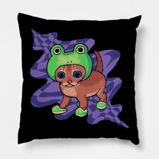 Froggy Cat Pillow