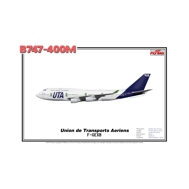 Boeing B747-400M - Union de Transports Aeriens (Art Print) by TheArtofFlying