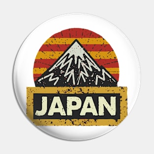 Colorful Japan Distressed Grunge Retro Design Pin