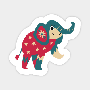 Cute Elephant Cartoon multicolors Magnet