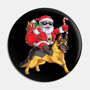 Christmas Santa Claus Riding English Bulldog Xmas Boys Dog Pin