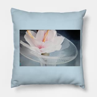 A pink silk flower Pillow