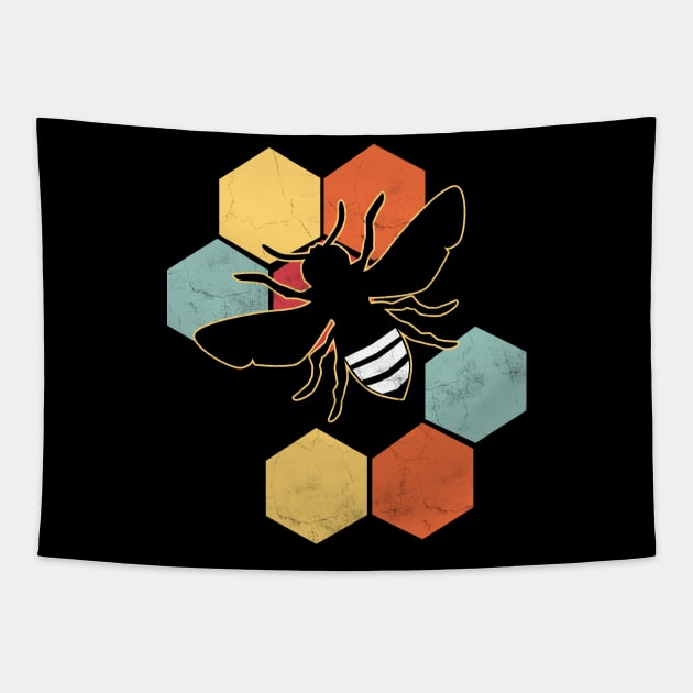 Vintage Colour Bee Tapestry by Imutobi