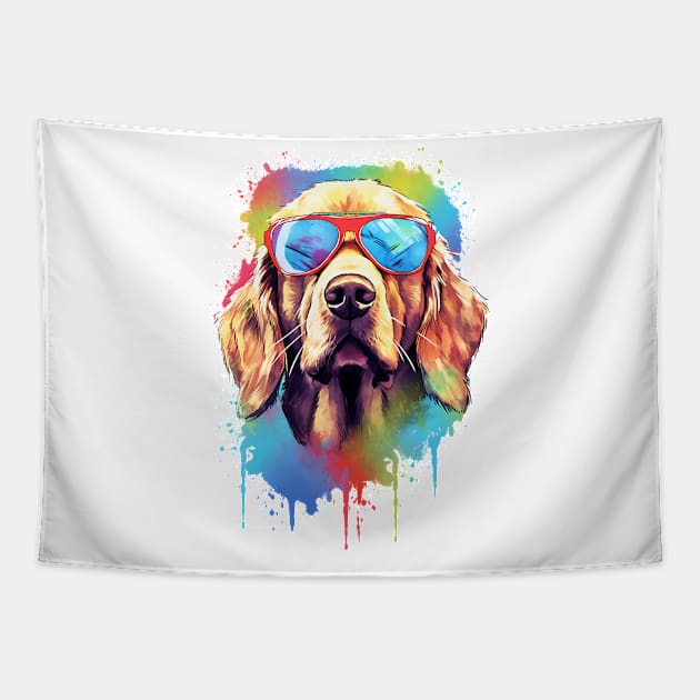 Dog with sunglasses Tapestry by megaphone